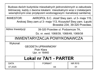 informacje mieszkanie 7a/1